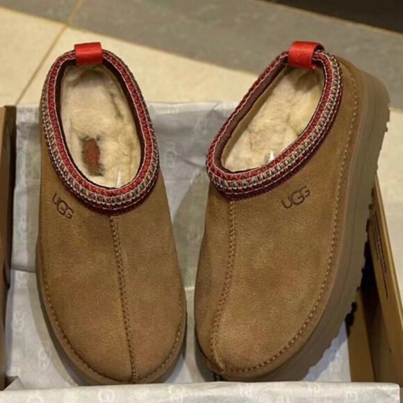 🌰BNIB UGG Tazz chestnut platform slippers - womens - Picture 2 of 7